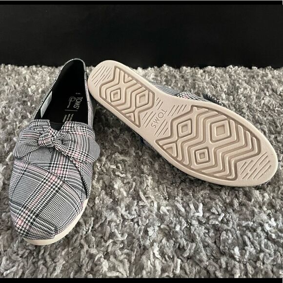 NIB TOMS Alpargata Multi Plaid Bow Shoes - Picture 8 of 9